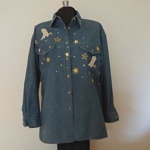 Vintage Forenza oversized Jeans Shirt  size S/M